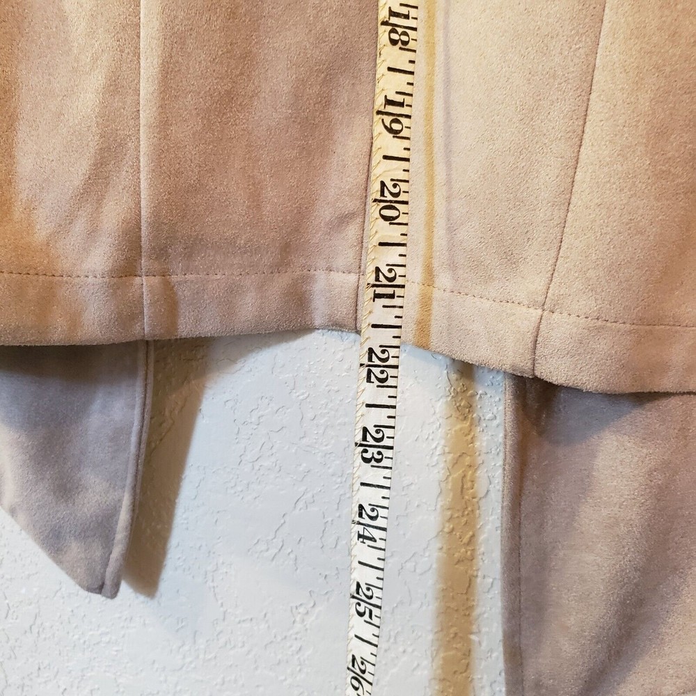 Women's Faux Suede Tan Jacket Sz Small By 89th & Madison - Picture 6 of 7